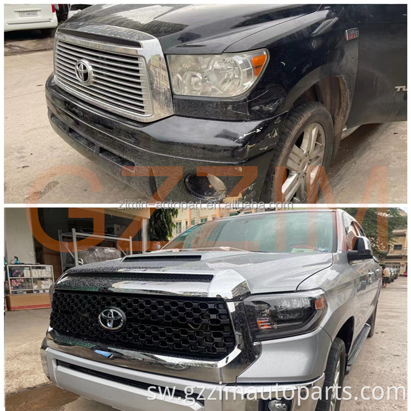 Gari mbele bumper facelift upana wa mwili wa mwili wa mwili kwa tundra2008-2013 kuboresha hadi 2014-2020